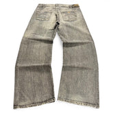 TWC Vintage Armani Jeans in verwaschenem Grau mit weitem Schnitt und Gesäßtaschen-Logo, Rückansicht