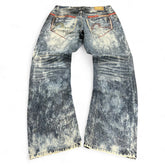 TWC Vintage Evisu KC Straight Jeans in verwaschenem Blau mit markanten Gesäßtaschen und Vintage-Waschung