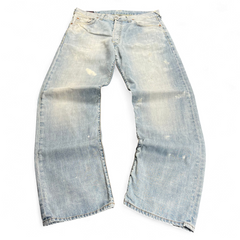 TWC Vintage Evisu Jeans mit geradem Schnitt in hellblauem Denim mit Distressed-Details und Vintage-Waschung
