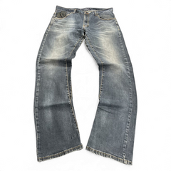 TWC Vintage Evisu Straight Jeans in verwaschenem Blau mit geradem Schnitt und Vintage-Waschung