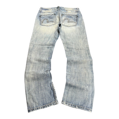 TWC Vintage Evisu Straight Jeans in verwaschenem Blau mit ikonischem Seagull-Print auf den Gesäßtaschen