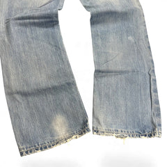 TWC Vintage Rock Revival Baggy Jeans in hellblauem Denim mit Distressed-Details an den Beinabschlüssen
