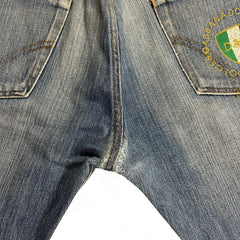 TWC Vintage Dolce&Gabbana Straight Jeans in verwaschenem Blau mit italienischem Logo-Stick auf der Gesäßtasche