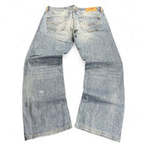 TWC Vintage Diesel Larkee Straight Jeans in hellblauem Denim mit verwaschener Optik und Gesäßtaschen