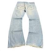 TWC Vintage Diesel Zatiny Bootcut Jeans in hellblauem Denim mit Used-Look und ausgefransten Beinabschlüssen