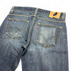TWC Vintage Levi’s 512 Bootcut Jeans in blauem Denim mit klassischem Lederpatch und Gesäßtaschen