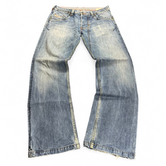 TWC Vintage Diesel Lemmen Straight Jeans in verwaschenem Blau mit geradem Bein und Used-Look