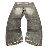 TWC Vintage Evisu KC Baggy Jeans in verwaschenem Schwarz mit ikonischem Logo-Stitching auf den Gesäßtaschen
