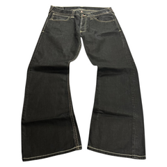 TWC Vintage Evisu x Puma Bootcut Jeans in dunkelblauem Denim mit Kontrastnähten