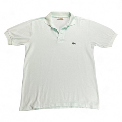 TWC Vintage hellgrünes Lacoste Polohemd mit klassischem Kragen und gesticktem Krokodil-Logo auf der Brust