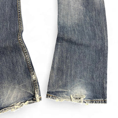 TWC Vintage Jeans mit verwaschenem Denim-Look und ausgefransten Säumen an den Beinabschlüssen