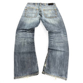 TWC Vintage Armani Straight Jeans in verwaschenem Blau mit geradem Bein und markanten Gesäßtaschen