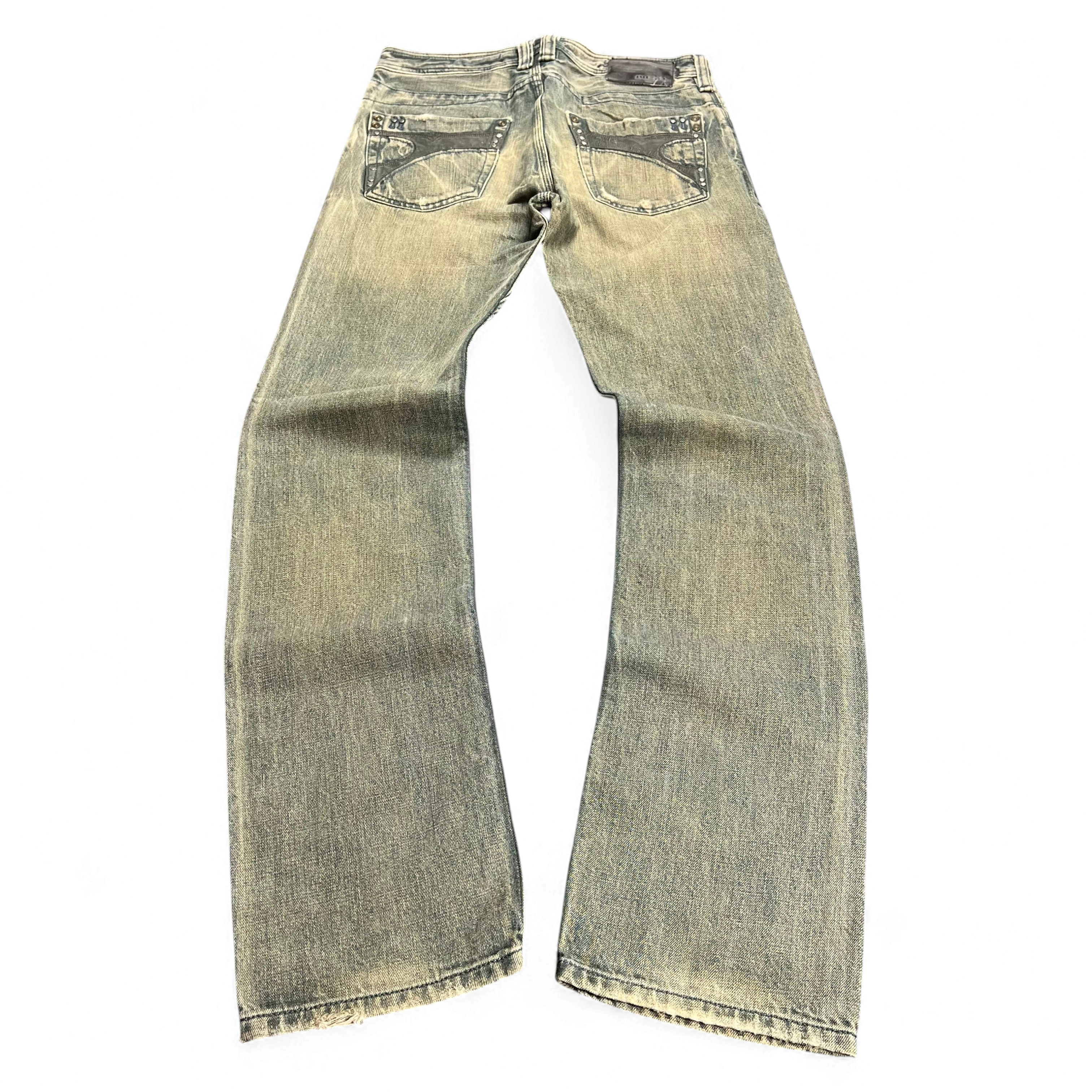 TWC Vintage Diesel Timmen Slim Jeans in verwaschenem Rusty-Grün mit markanten Gesäßtaschen-Details