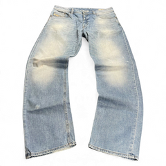 TWC Vintage Diesel Larkee Straight Jeans in hellblauem Denim mit Vintage-Waschung und geradem Bein