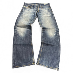 TWC Vintage Diesel Larkee Straight Jeans in verwaschenem Blau mit geradem Bein und Vintage-Waschung