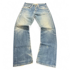TWC Vintage Evisu KC Straight Jeans in verwaschenem Blau mit geradem Bein und Vintage-Waschung