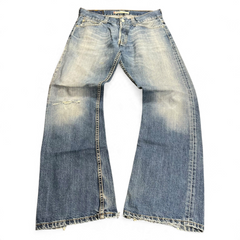 TWC Vintage Levi’s 512 Bootcut Jeans in verwaschenem Blau mit Vintage-Waschung und leichtem Distressed-Look