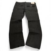 TWC Vintage True Religion Ricky Straight Jeans in Schwarz mit Gesäßtaschen und Logo-Patch auf der Rückseite