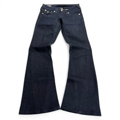 TWC Vintage True Religion Joey Bootcut Jeans in Dunkelblau mit charakteristischen Taschenklappen