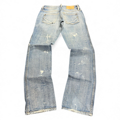 TWC Vintage Diesel Lhela Damen Jeans in Hellblau mit Used-Optik und geradem Bein, Rückansicht