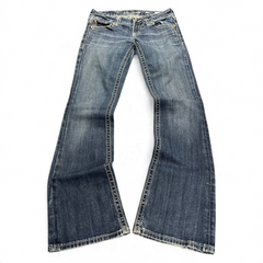 TWC Vintage Damen Miss Me Bootcut Jeans in Blau mit Ziernähten und verwaschener Optik