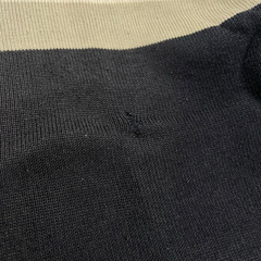 TWC Vintage Lacoste Reißverschluss-Pullover in Schwarz mit beigem Kragen und kleinem Webfehler im Stoff