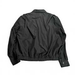 Schwarze TWC Vintage Tommy Hilfiger Harrington Jacke mit klassischem Kragen und elastischem Saum, Rückansicht