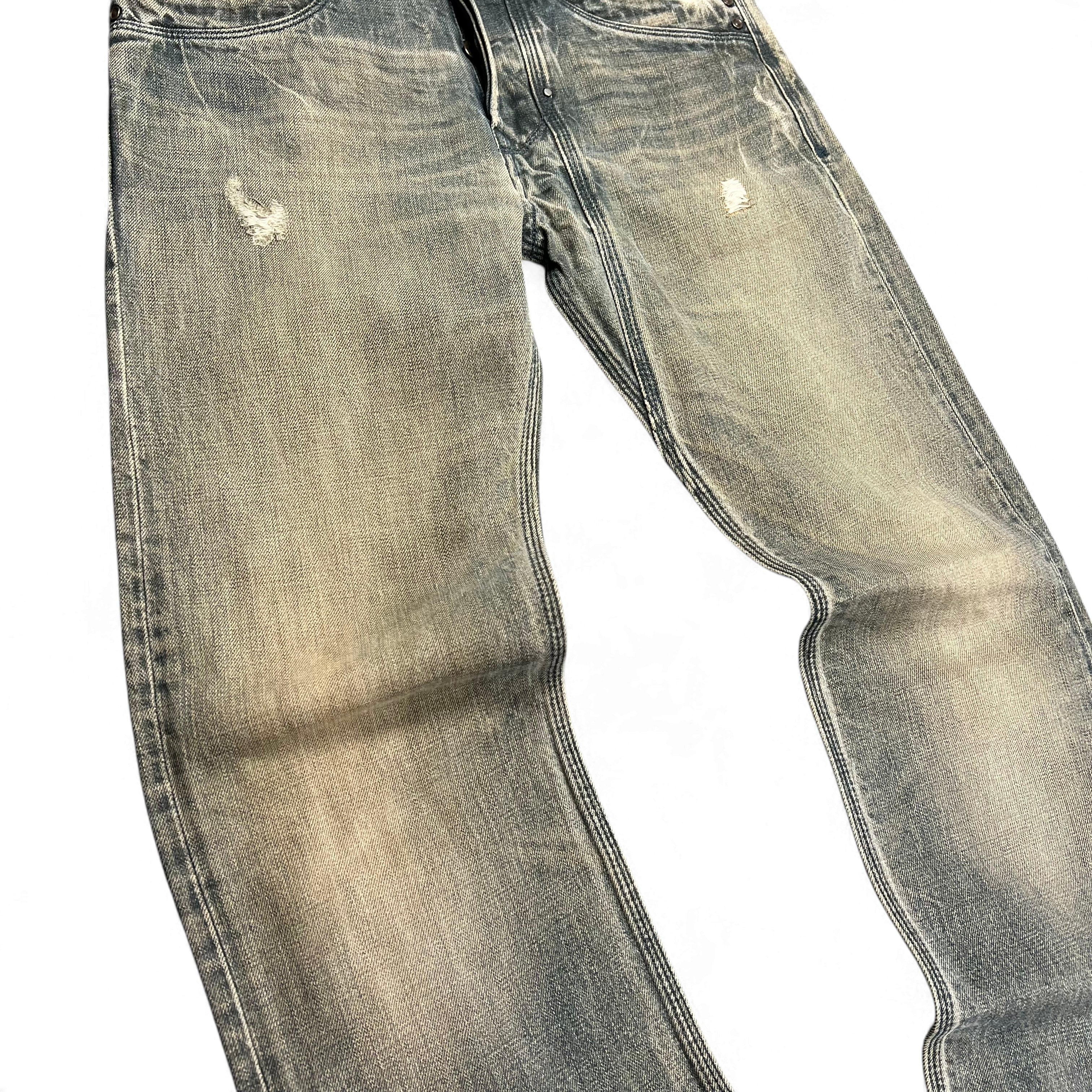 TWC Vintage Diesel Timmen Slim Jeans in verwaschenem Grün mit Rusty-Effekt und Distressed-Details