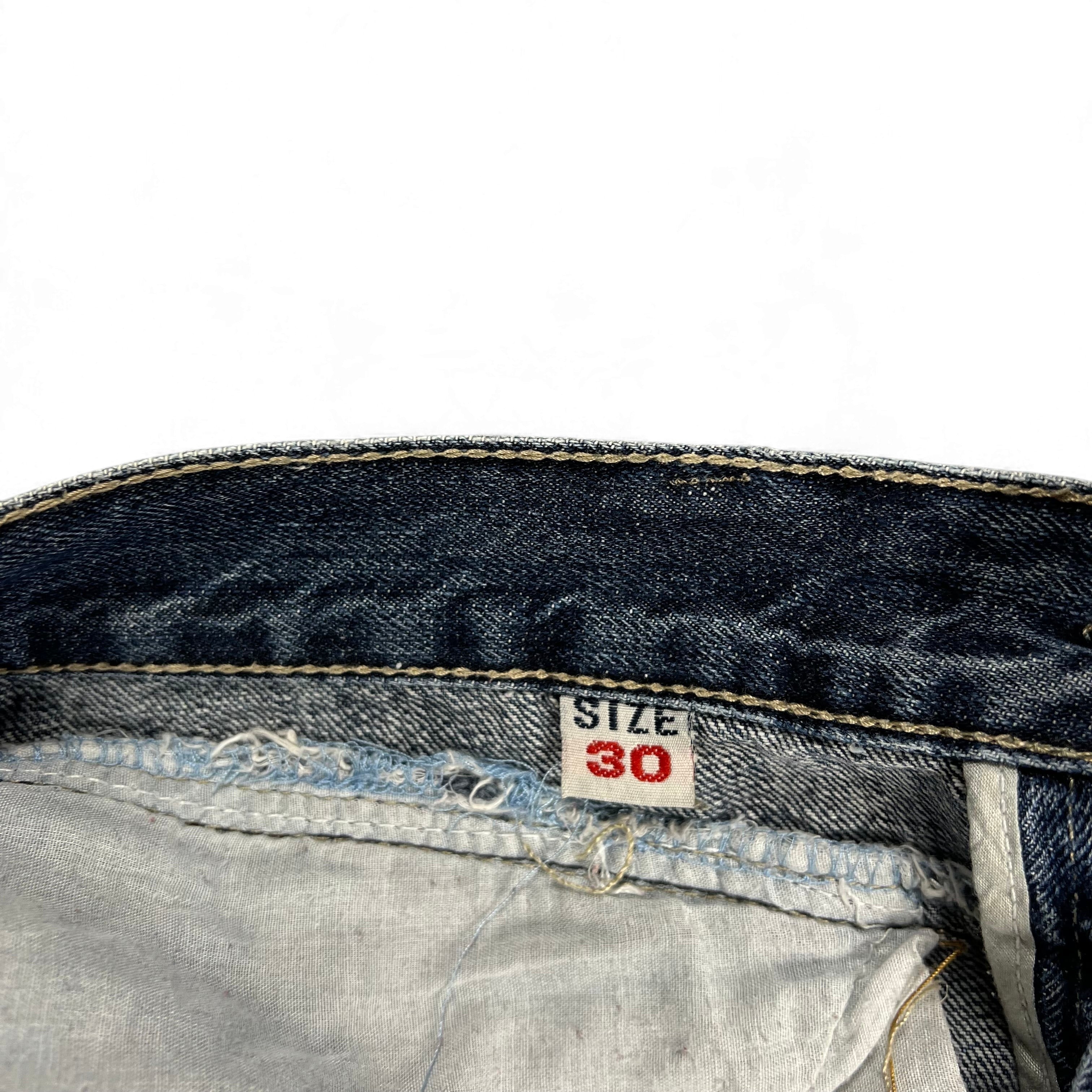 TWC Vintage Evisu KC x Puma Jeans mit Größenetikett 30 am Bund