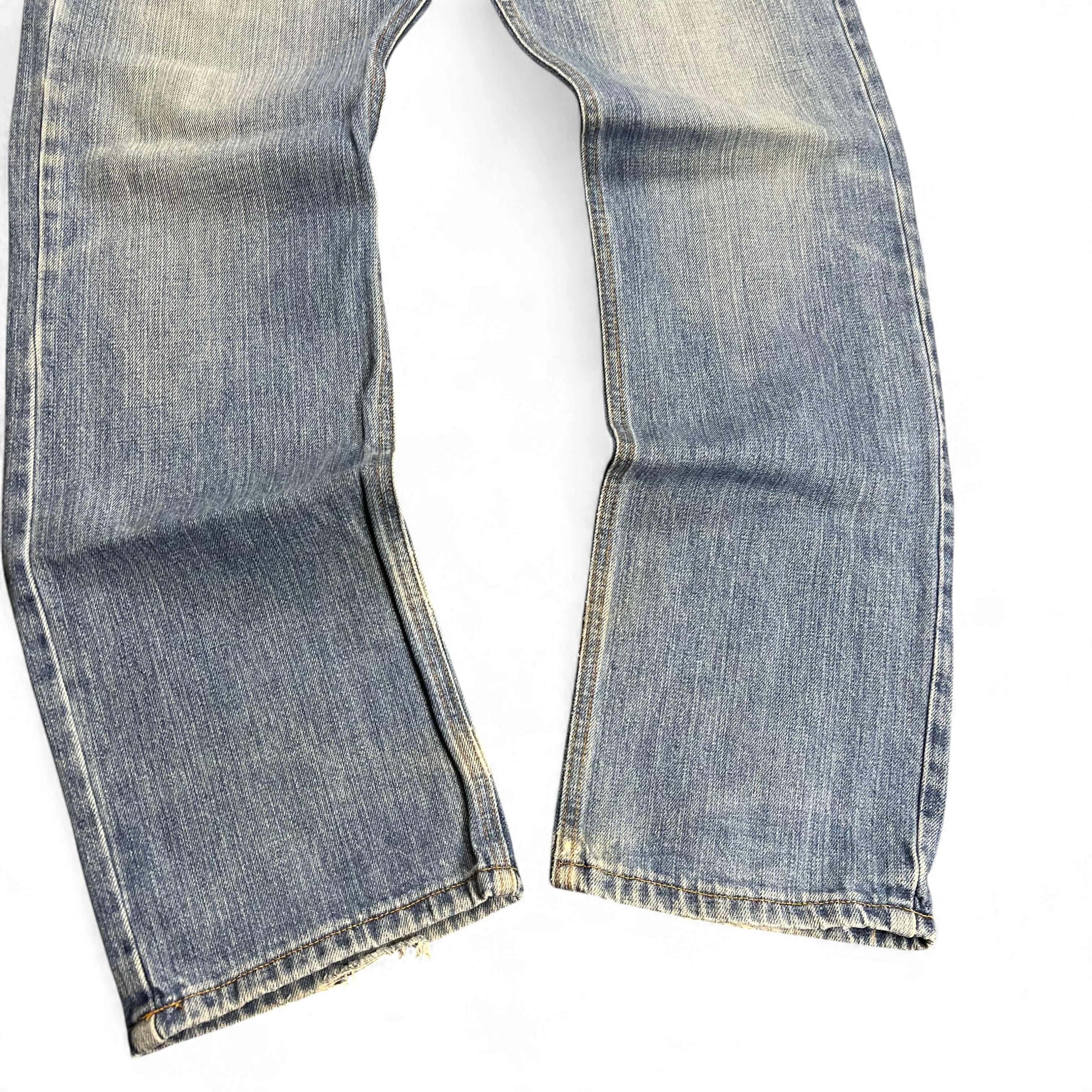TWC Vintage Dolce&Gabbana Straight-Leg Jeans in verwaschenem Blau mit Vintage-Waschung und geradem Schnitt
