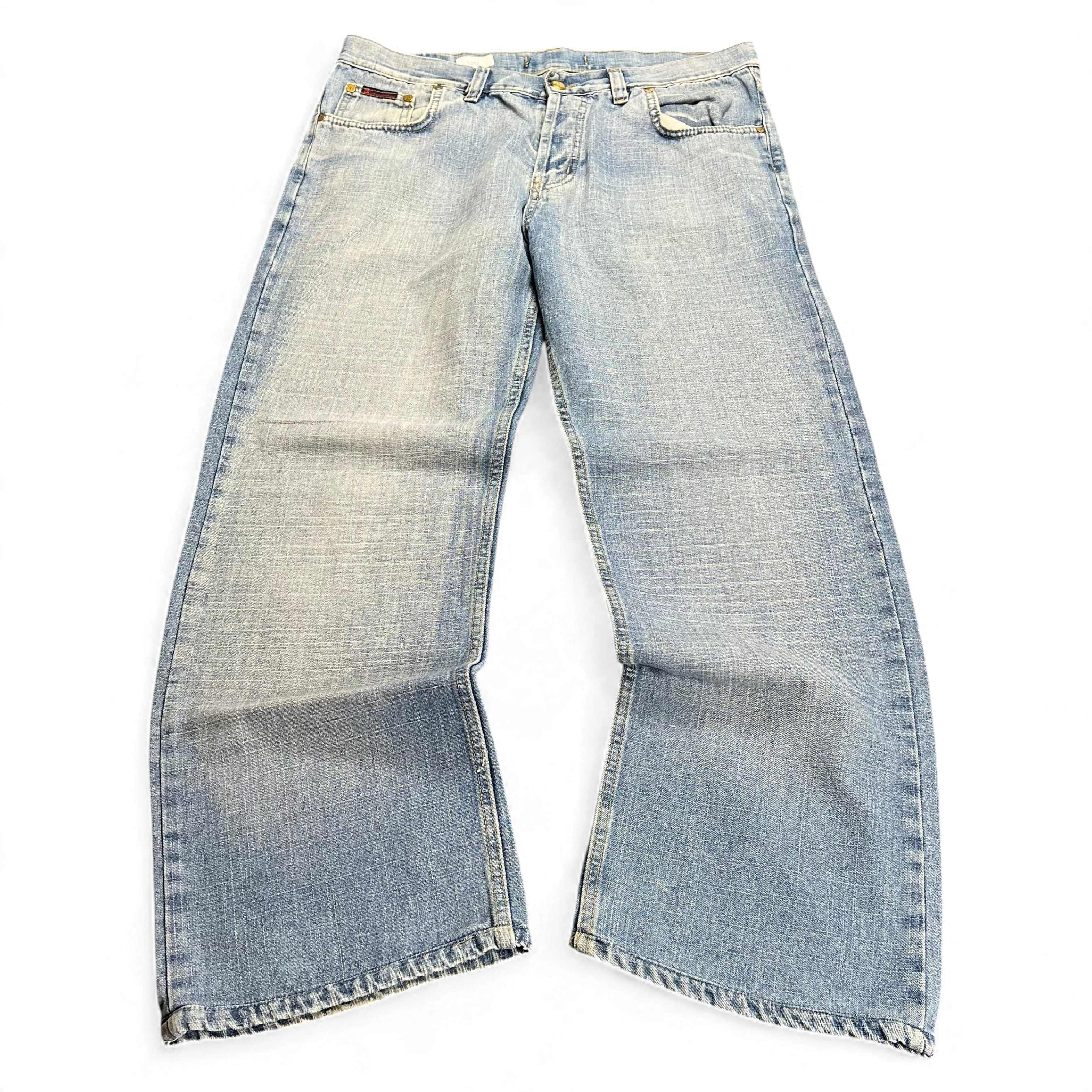 TWC Vintage Dolce&Gabbana Baggy Jeans in hellblauem Denim mit weitem Bein und Vintage-Waschung
