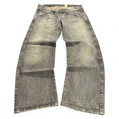 TWC Vintage Armani Jeans im Baggy-Schnitt mit verwaschener grauer Waschung und weitem Bein