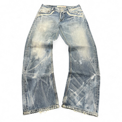 TWC Vintage Evisu KC Straight Jeans in verwaschenem Blau mit Vintage-Waschung und geradem Bein