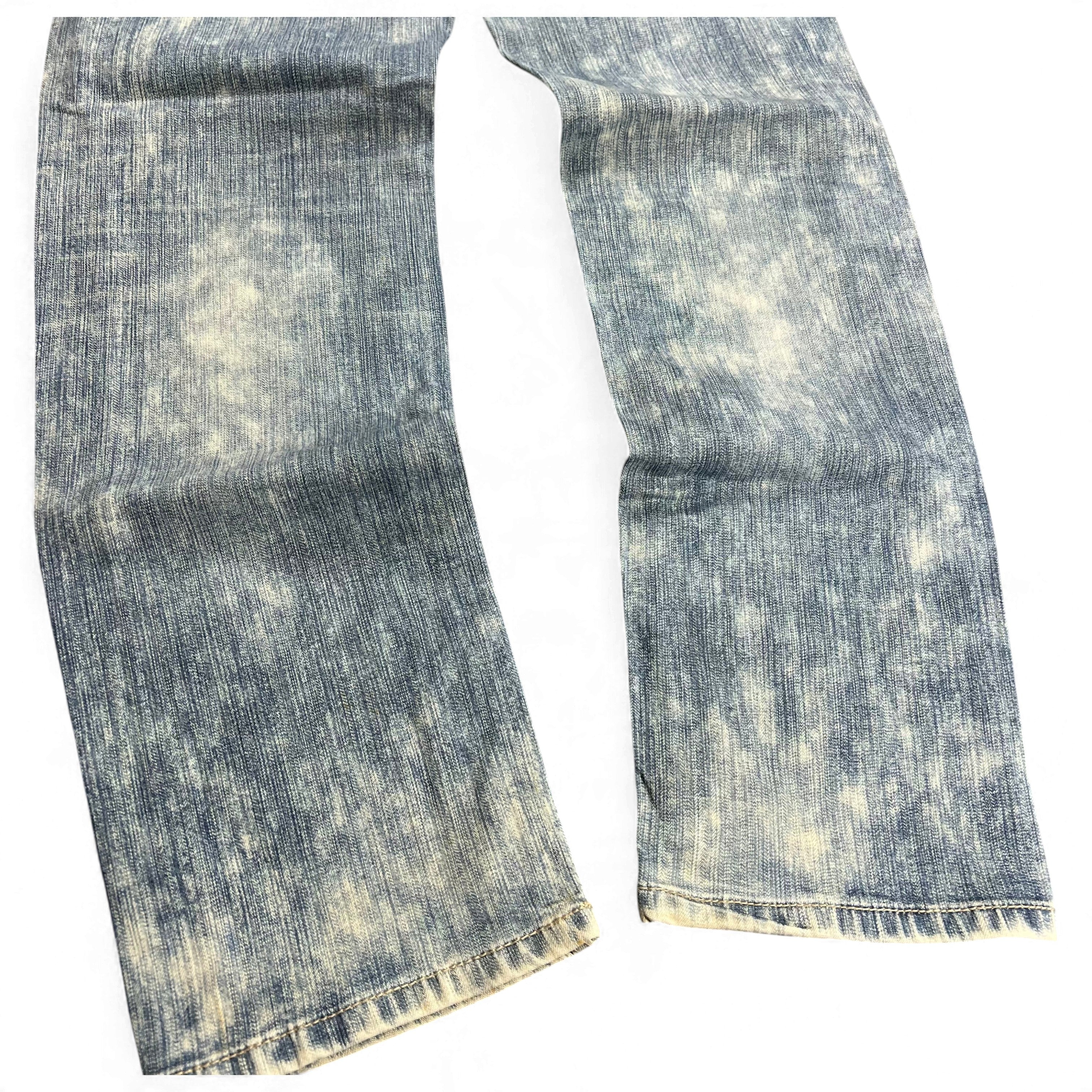 TWC Vintage Jeans mit Acid-Wash-Optik in verwaschenem Blau aus Denim mit geradem Beinverlauf