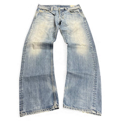 TWC Vintage Diesel Larkee Straight Jeans in hellblauem Denim mit Used-Look und geradem Bein