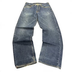 TWC Vintage Evisu Straight Jeans in verwaschenem Blau mit geradem Bein und kontrastierenden Nähten