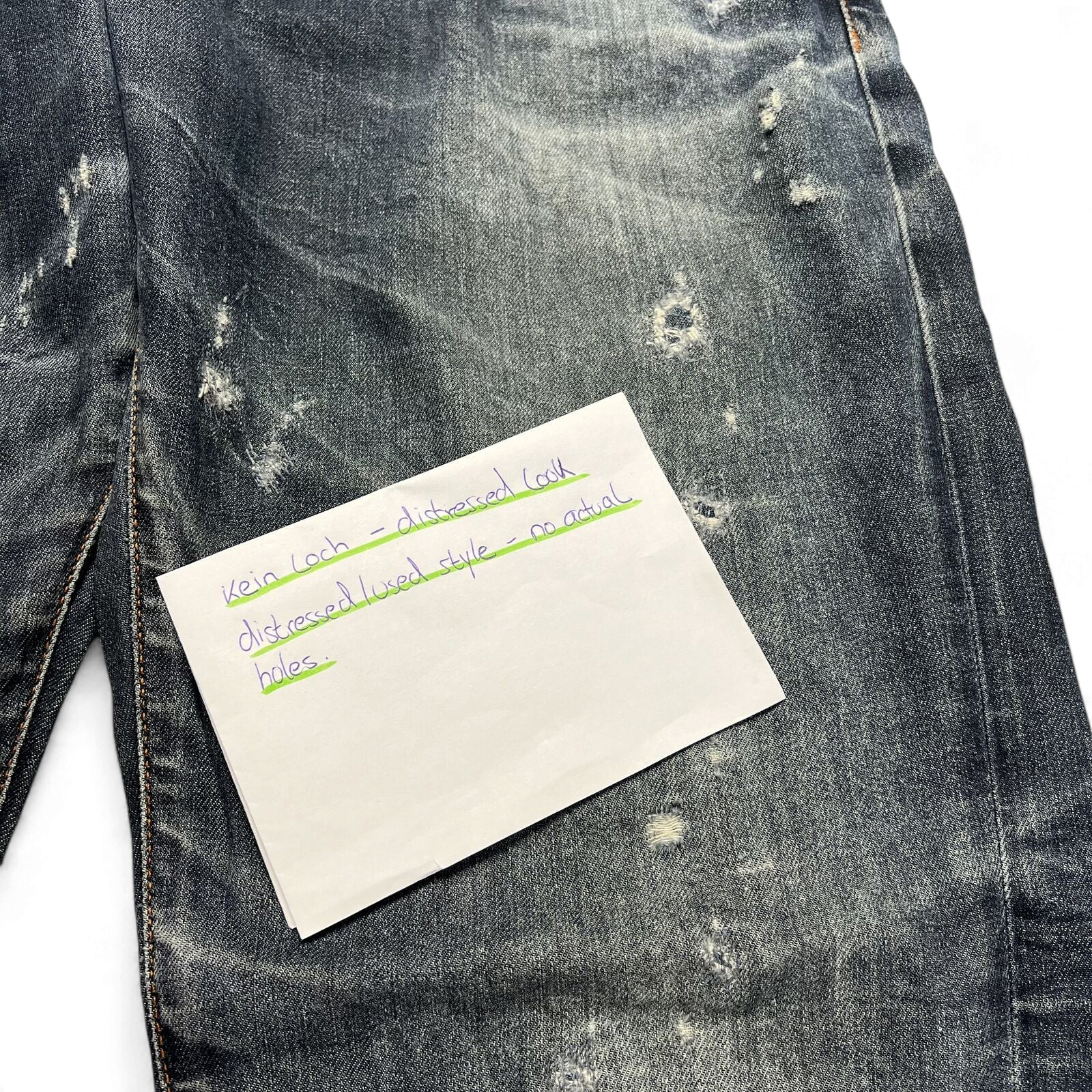 TWC Vintage Evisu Jeans mit Distressed-Optik in verwaschenem Dunkelblau
