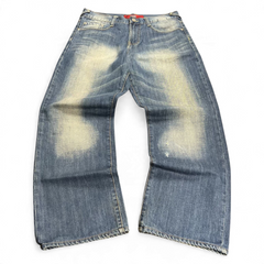 TWC Vintage Evisu Jeans mit geradem Schnitt in verwaschenem Blau und Vintage-Optik