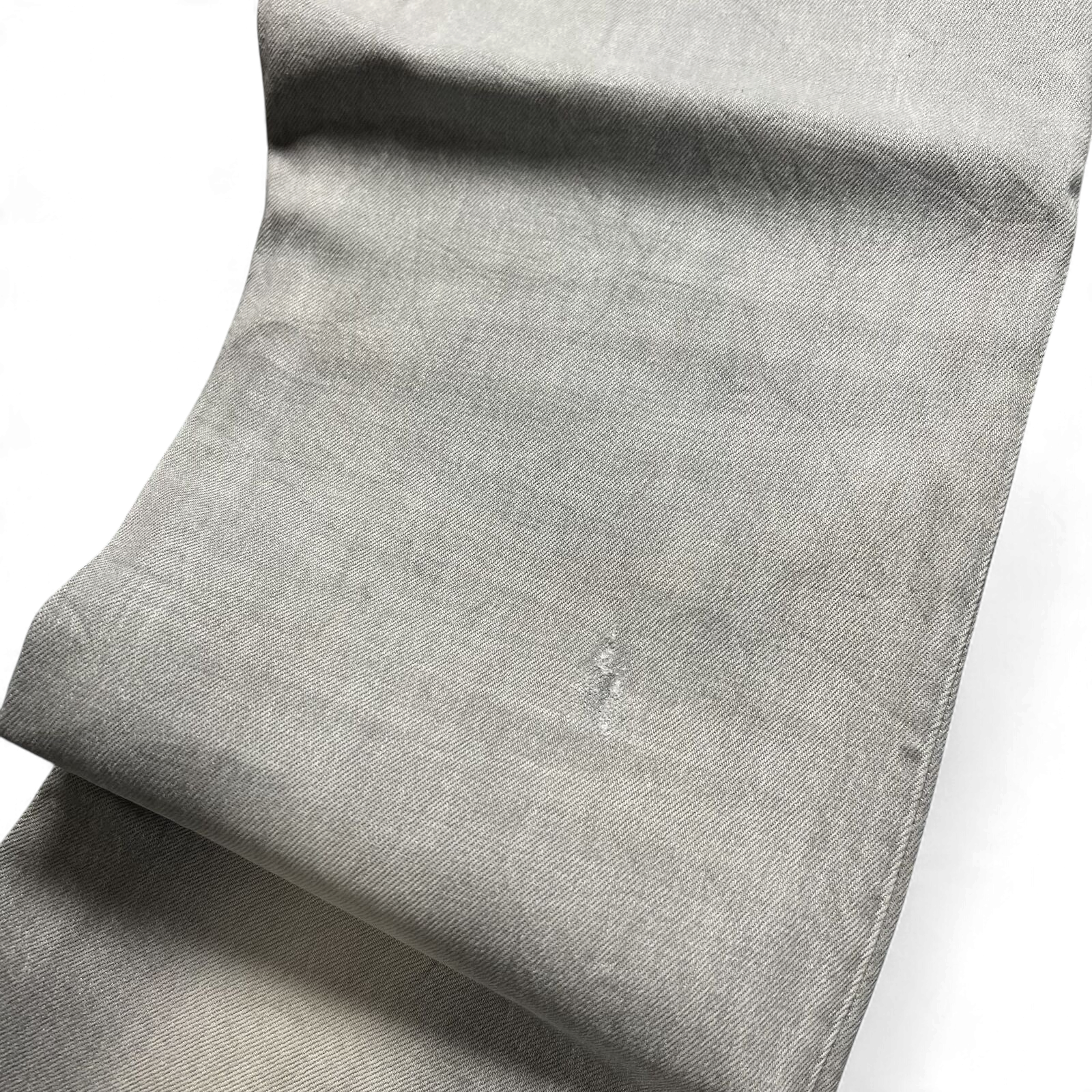 TWC Vintage Evisu Straight Jeans in Grau mit sichtbarer Textur und leichtem Verschleiß