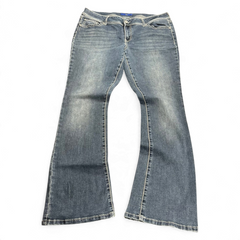 TWC Vintage Damen Y2K Bootcut Jeans in verwaschenem Blau mit Kontrastnähten und ausgestelltem Bein