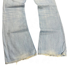 TWC Vintage Diesel Zatiny Bootcut Jeans in hellblauem Denim mit ausgefransten Beinabschlüssen