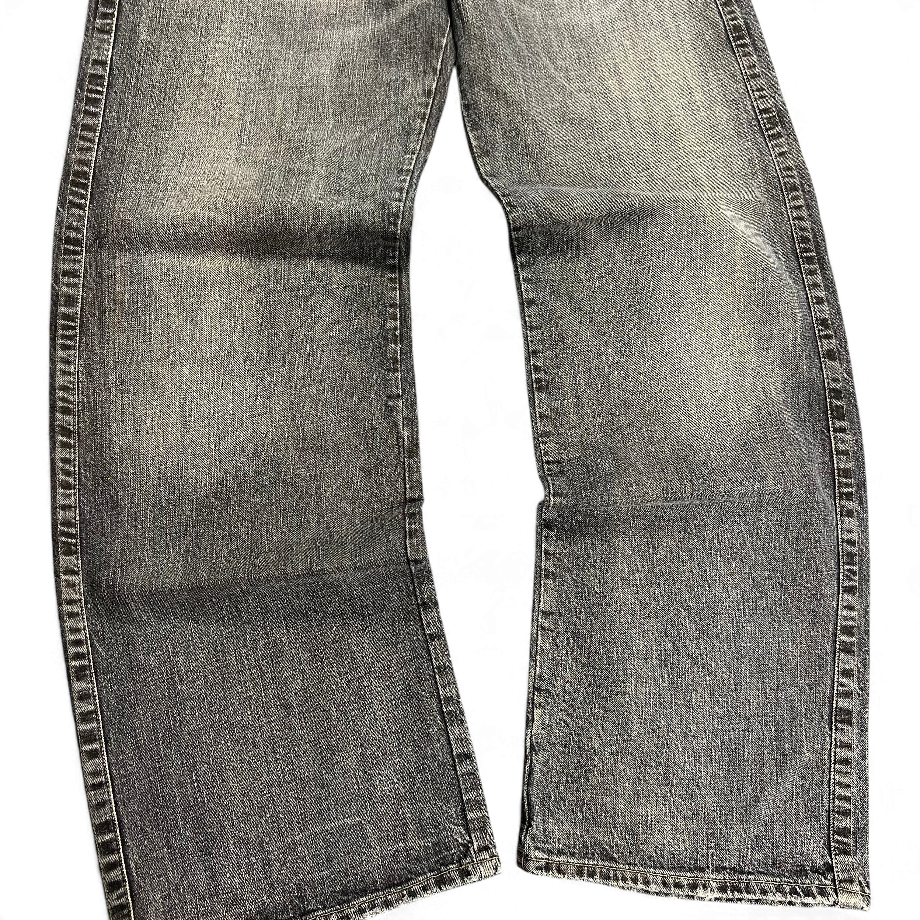 TWC Vintage Armani Baggy Jeans in verwaschenem Grau mit weitem Bein und Vintage-Waschung