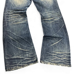 TWC Vintage Buckaroo Bootcut Jeans in blau mit markanter Waschung und Vintage-Fading an den Beinen