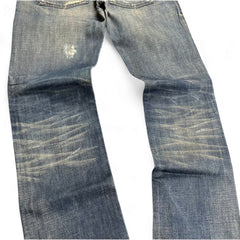 TWC Vintage Diesel Jeans mit geradem Bein in verwaschener blauer Denim-Optik und Distressed-Details