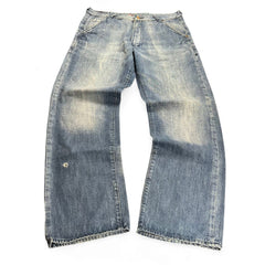 TWC Vintage Evisu Baggy Jeans in verwaschenem Blau mit weiter Passform und Vintage-Details aus der Italy Edition