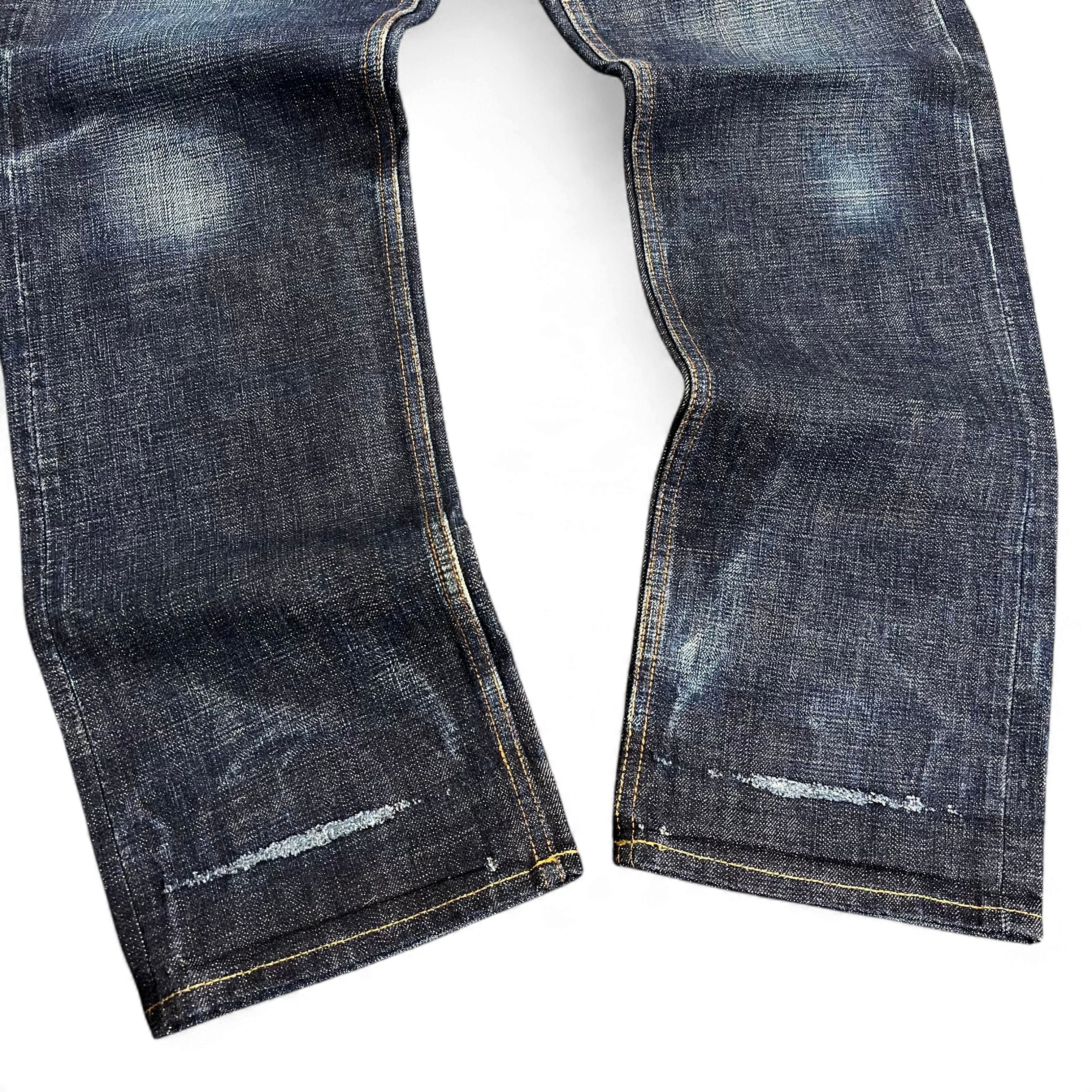 TWC Vintage Ralph Lauren Denim&Supply Jeans aus japanischem Selvedge-Denim mit Used-Look und Kontrastnähten