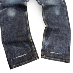 TWC Vintage Ralph Lauren Denim&Supply Jeans aus japanischem Selvedge-Denim mit Used-Look und Kontrastnähten