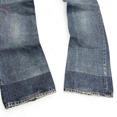 TWC Vintage Diesel Zatiny Bootcut Jeans in verwaschenem Blau mit abgenutzten Säumen