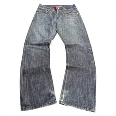 TWC Vintage Jeans in verwaschenem Dunkelblau mit geradem Schnitt und markanten Ziernähten