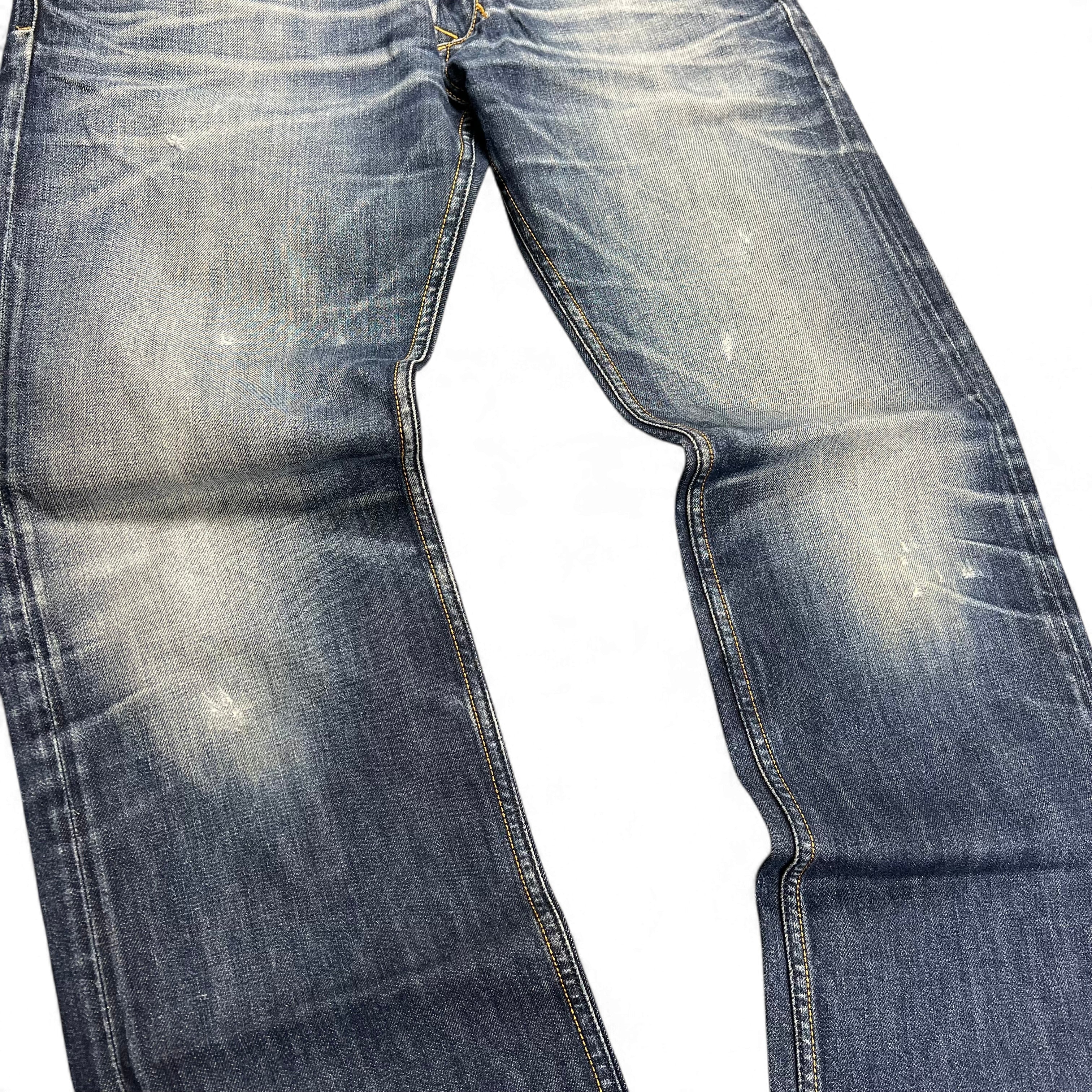 TWC Vintage Diesel Larkee Straight Jeans in verwaschenem Blau mit Used-Optik und geradem Bein